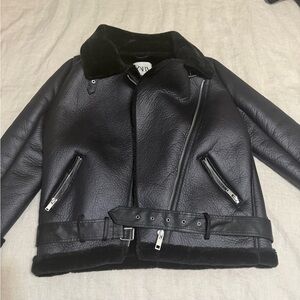 Zara Black Faux Fur Jacket